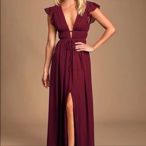 Never worn lulu’s I’m All Yours burgundy dress in medium. Tags still on